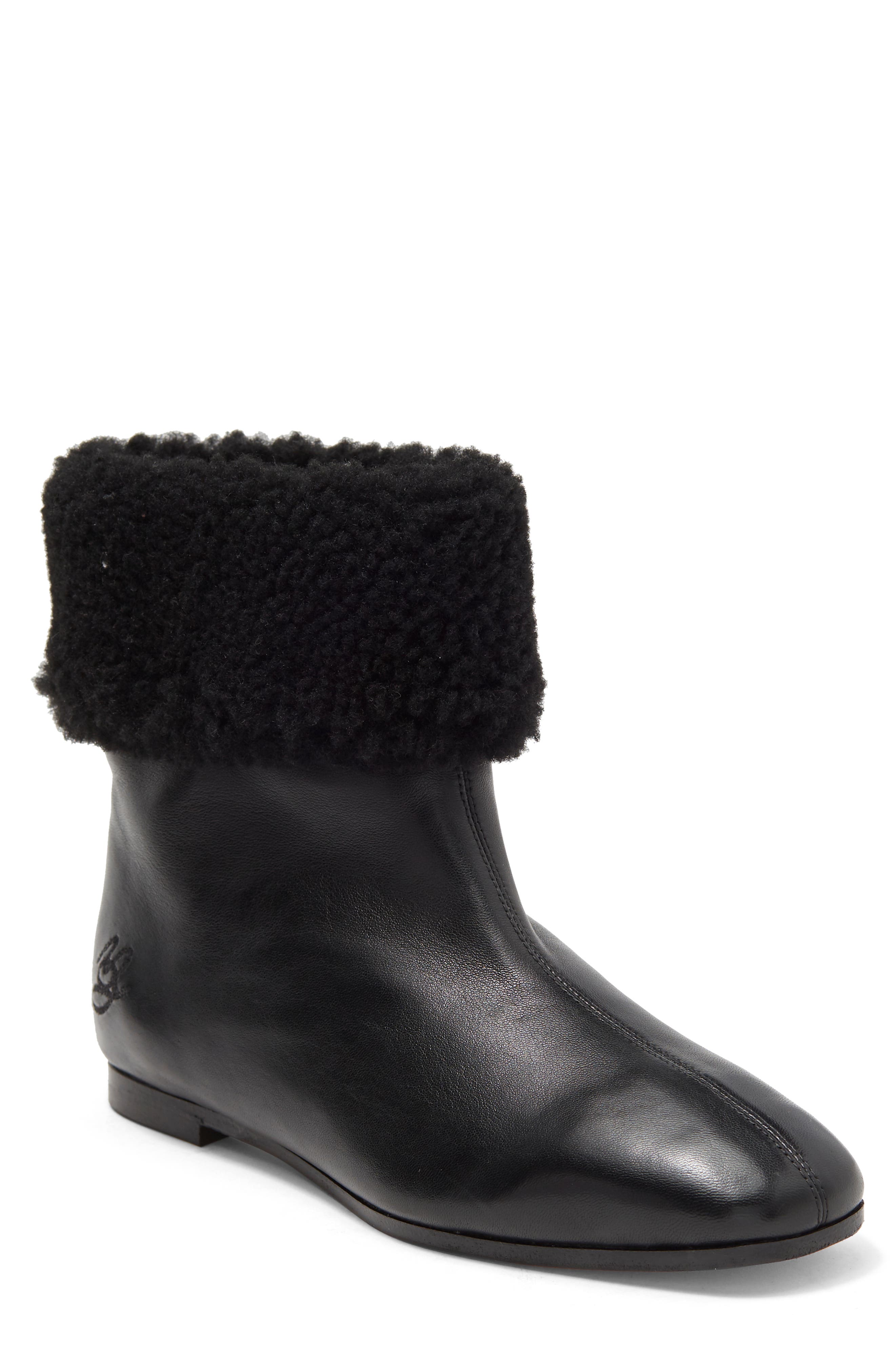 Mansur Gavriel Genuine Shearling Cuff Bootie, Main, color, 
