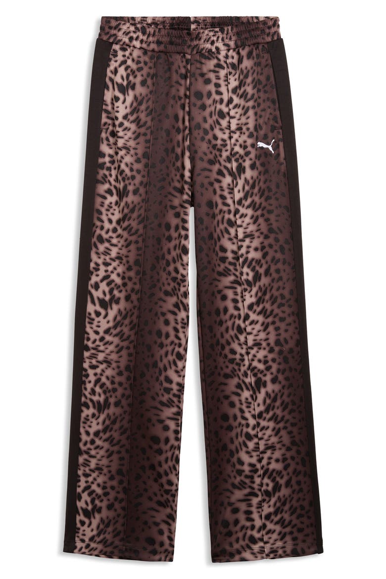 Leopard Print Track Pants, Alternate, color, PUMA BLACK