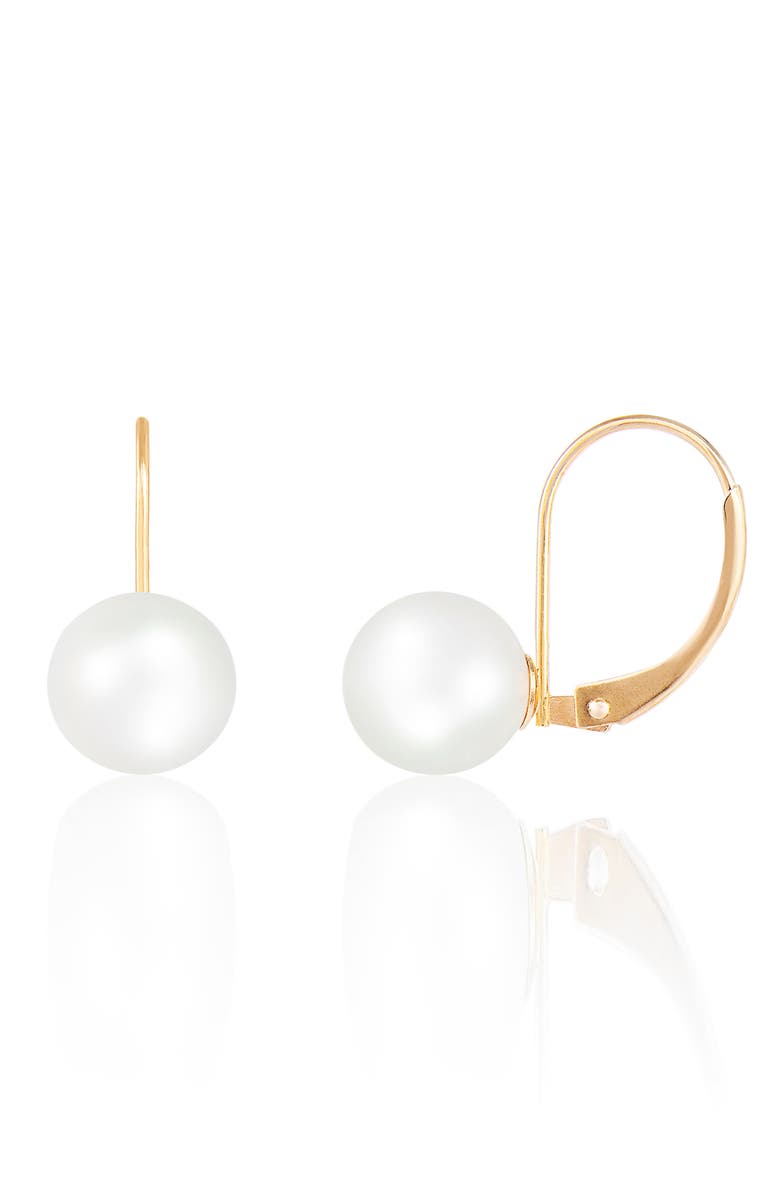 SPLENDID PEARLS Freshwater Pearl Lever Back Earrings, Main, color,