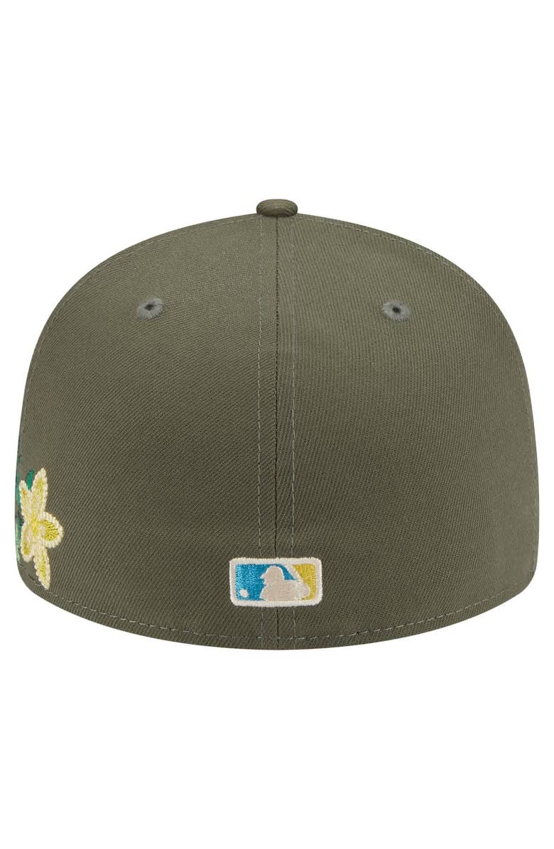 New Era Men's New Era Olive Houston Astros Tonal Florals 59FIFTY Fitted Hat, Alternate, color, 