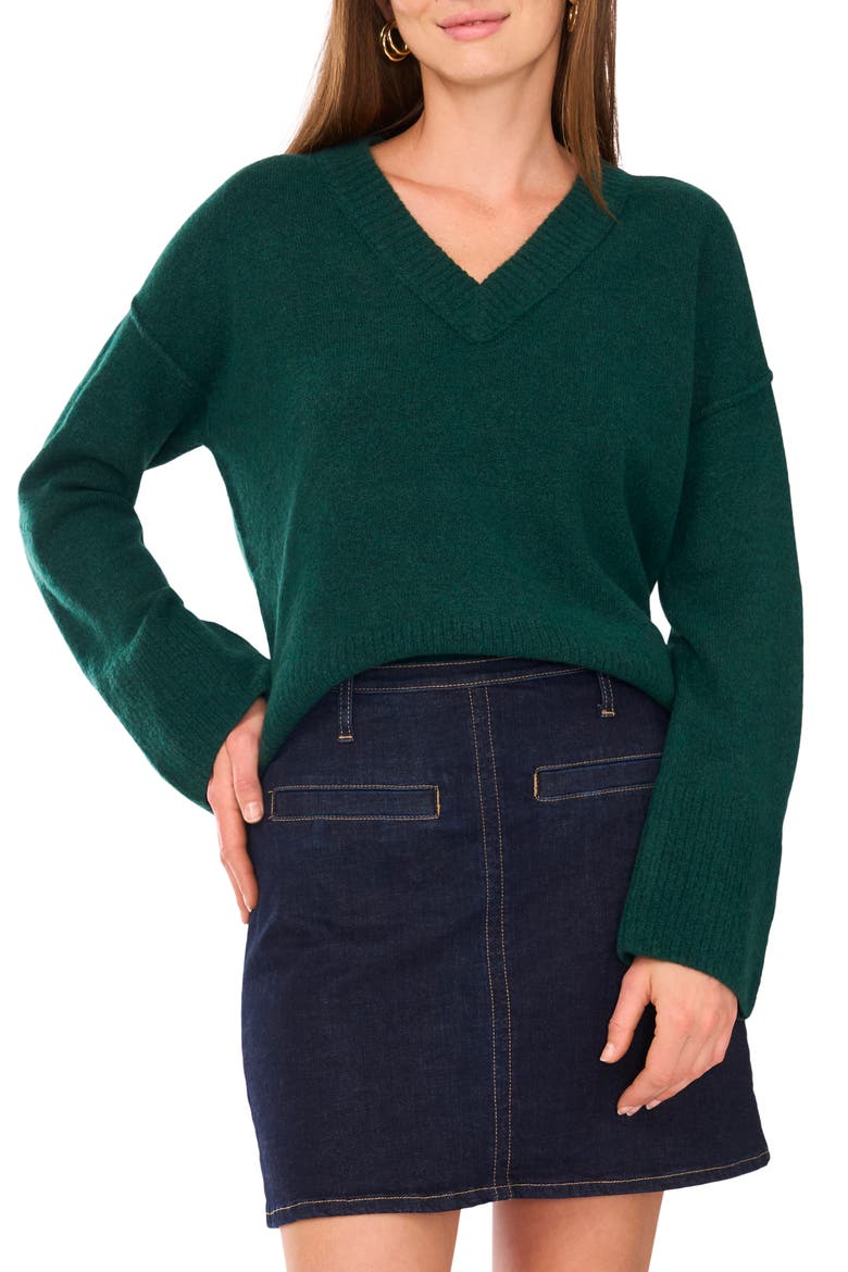 High-Low V-Neck Sweater, Main, color, WISE