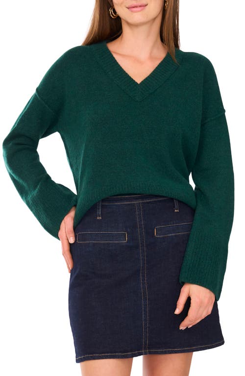 Vince Camuto Contrast High-low Sweater In Green
