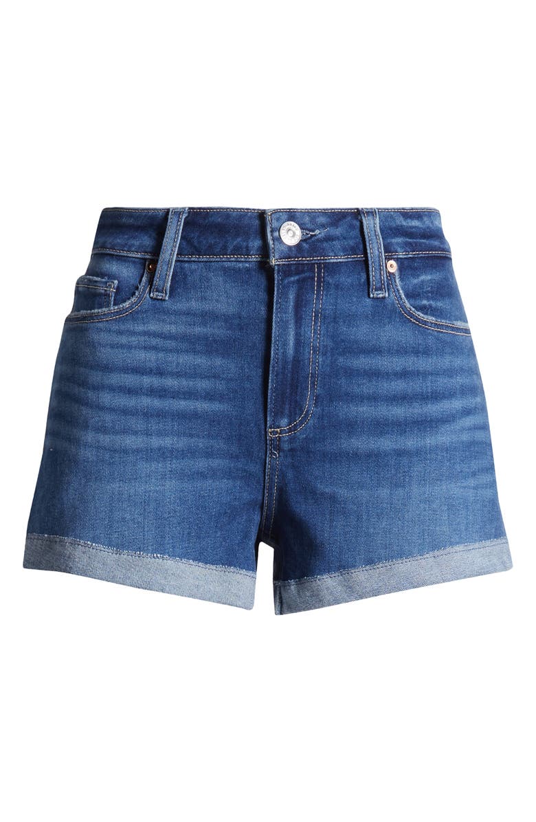 PAIGE Jimmy Jimmy High Waist Cuff Denim Shorts, Alternate, color, Begonia