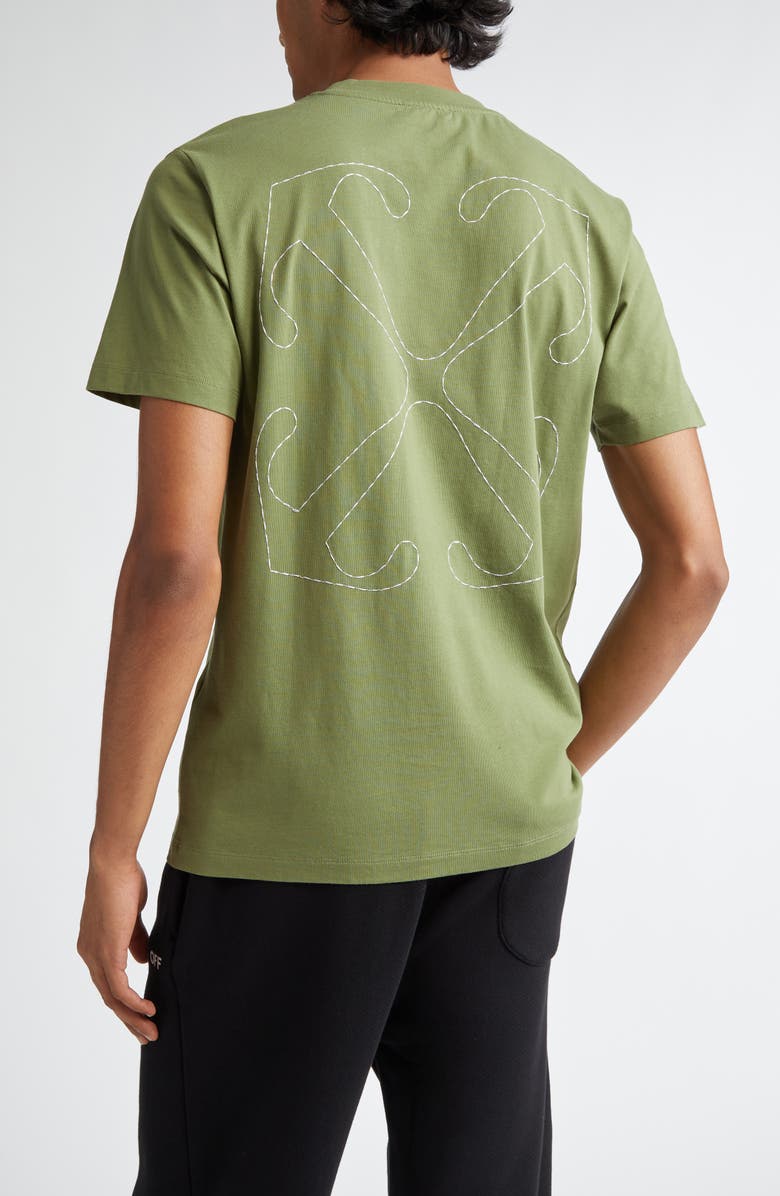 Off-White Stitch Arr Slim Embroidered T-Shirt, Alternate, color, 