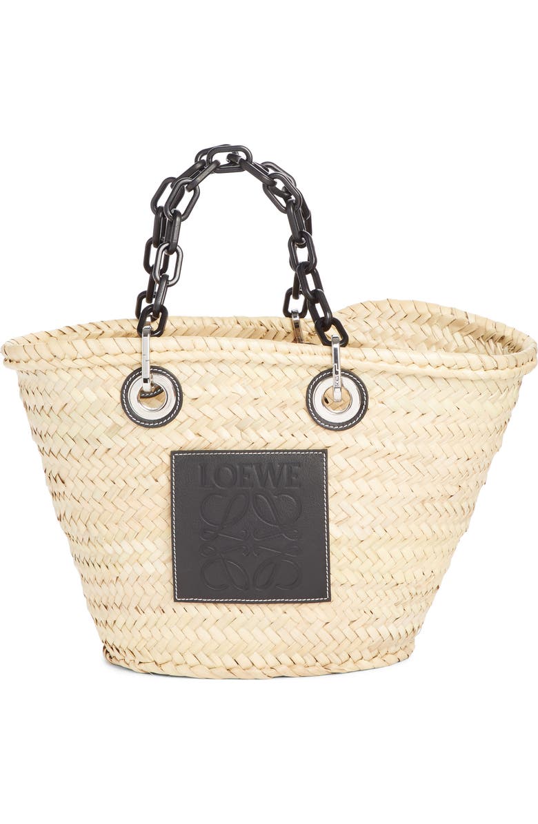 Loewe Chain Handle Woven Palm Market Basket, Main, color,