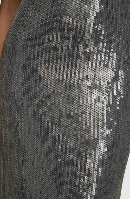 Donna Karan New York Sequin Mesh Skirt In Storm Blue