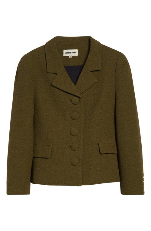 Shushu-tong Shushu/tong Wool Twill Crop Jacket In Green