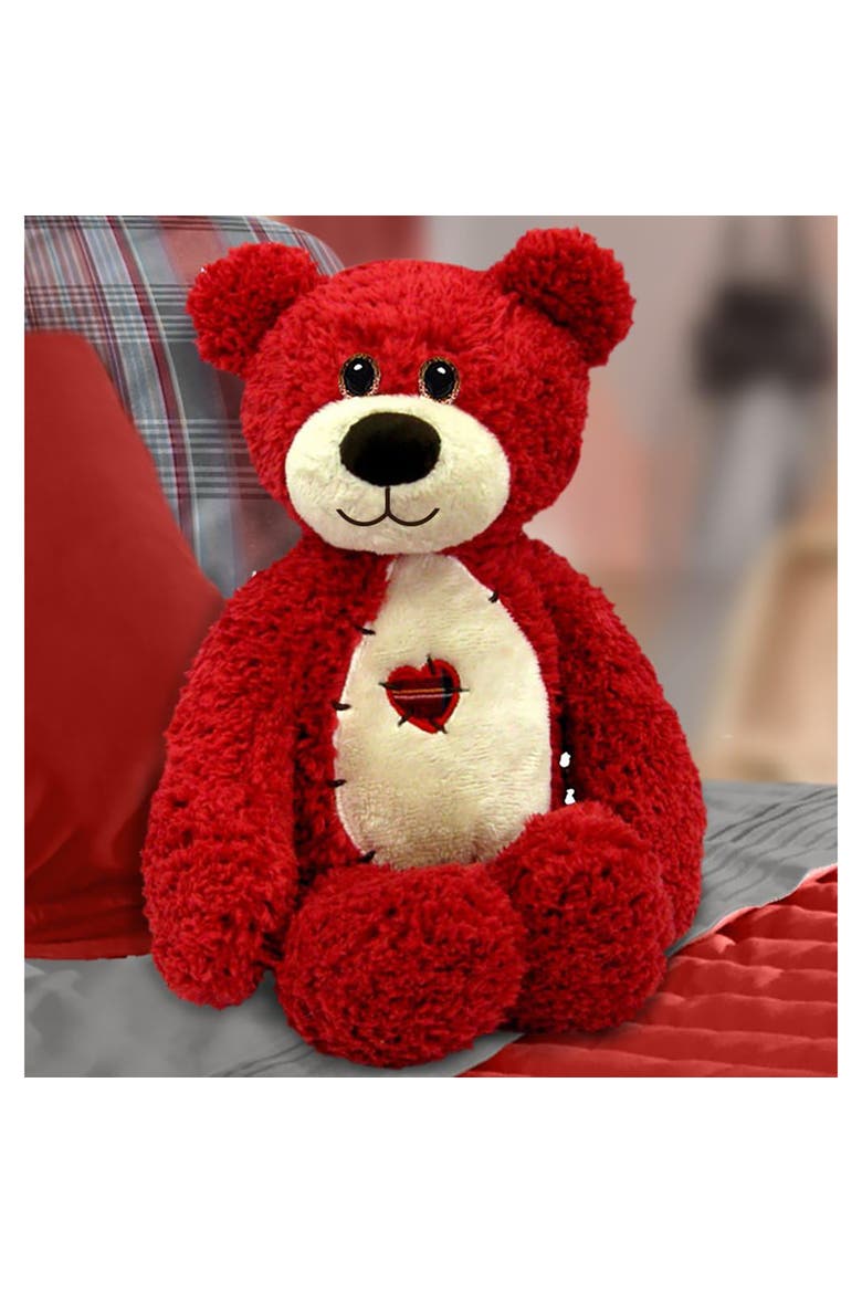 Tender Teddy, Red Plush Animal, Alternate, color, Red