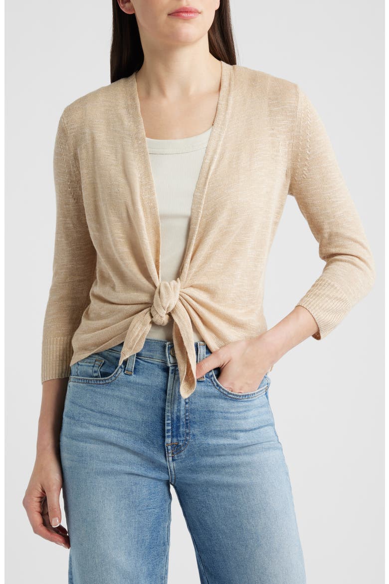 Slub Knit 4-Way Cardigan, Alternate, color, JUTE