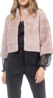 GORSKI Genuine Shearling Cropped Bolero with Cropped Sleeves
