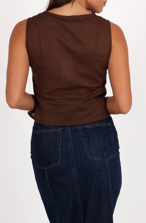 Petal And Pup Petal & Pup Daniella Cotton & Linen Vest In Brown