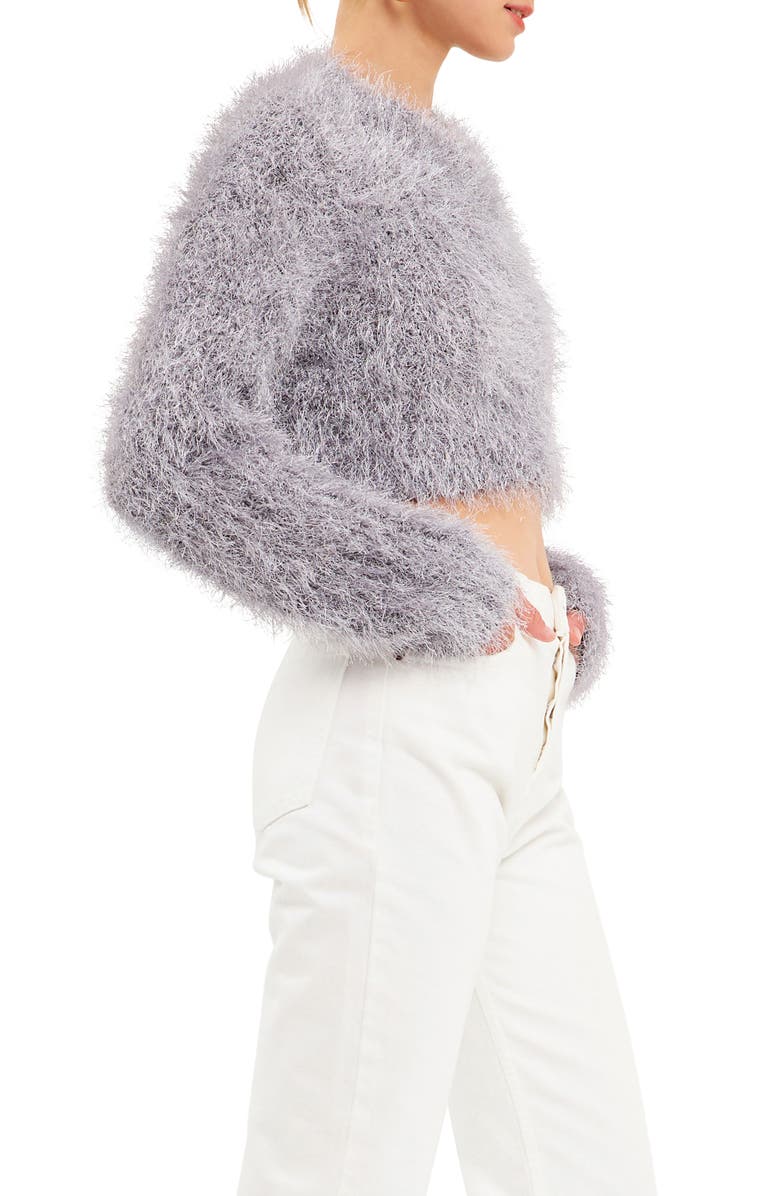 Endless Rose Feathered Crop Sweater, Alternate, color, 