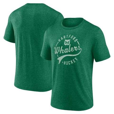 Men's Fanatics  Heather Green Hartford Whalers Vintage Hockey Distressed Overtime Tri-Blend T-Shirt