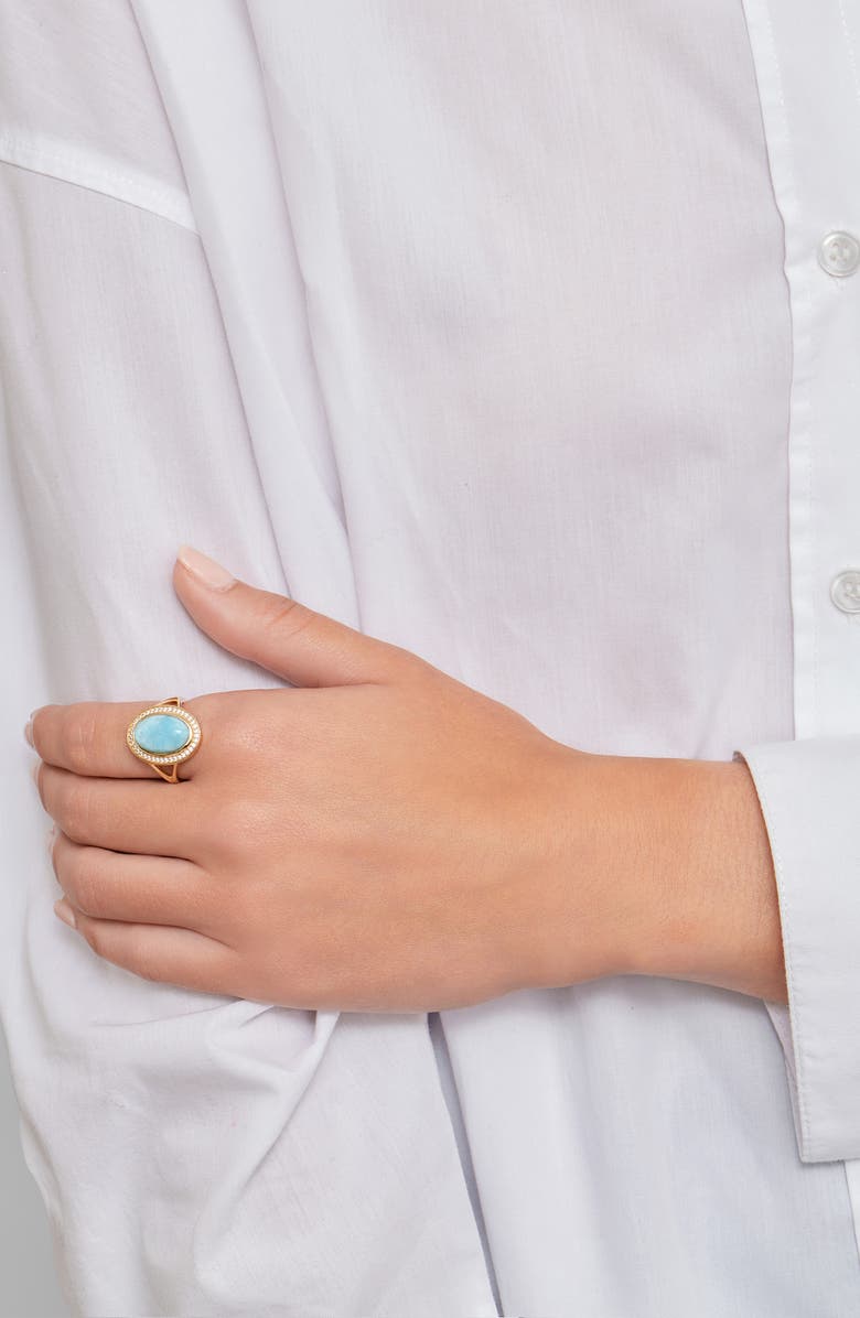ADORNIA FINE Larimar Halo Ring, Alternate, color, 