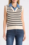 Democracy Denim Trim Sweater Vest