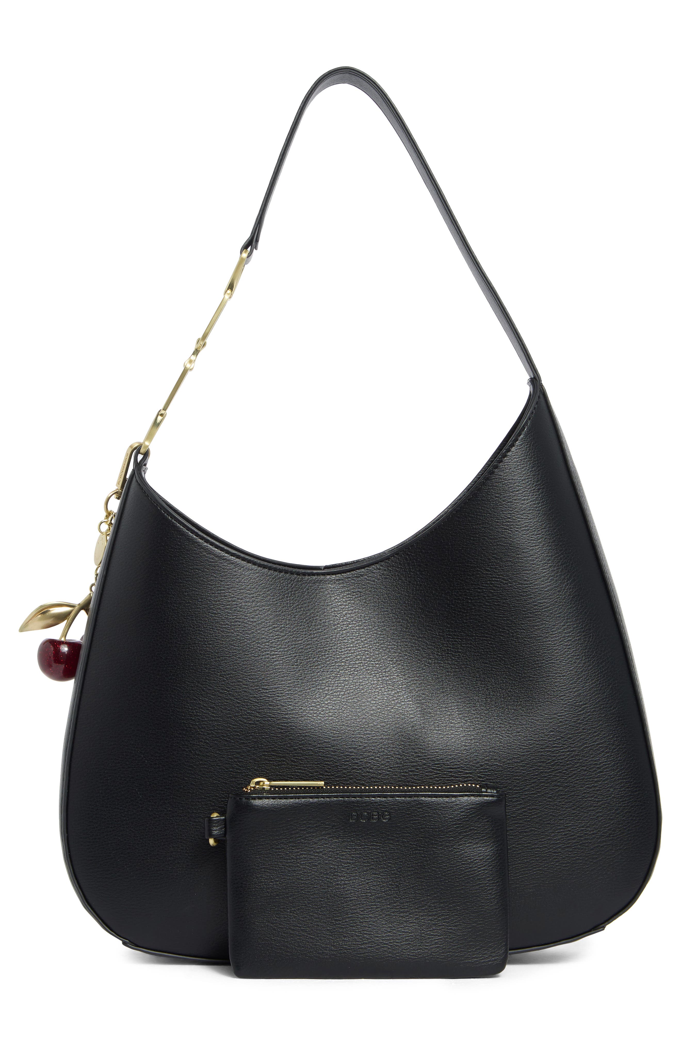 BCBG Asymmetric Hobo Bag, Alternate, color, Black