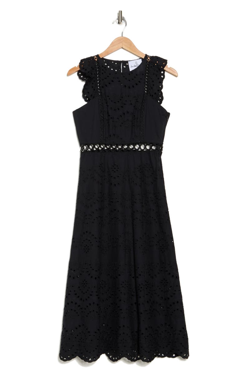 Sam Edelman Eyelet Fit & Flare Midi Dress, Alternate, color,