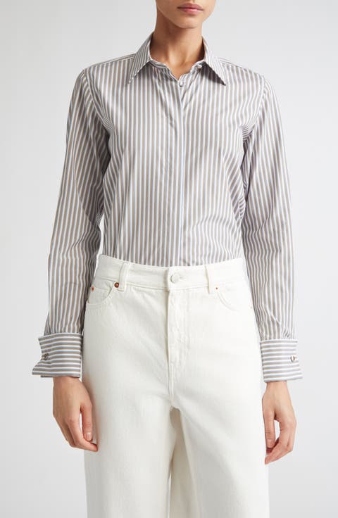 Risors Stripe Stretch Poplin Button-Up Shirt