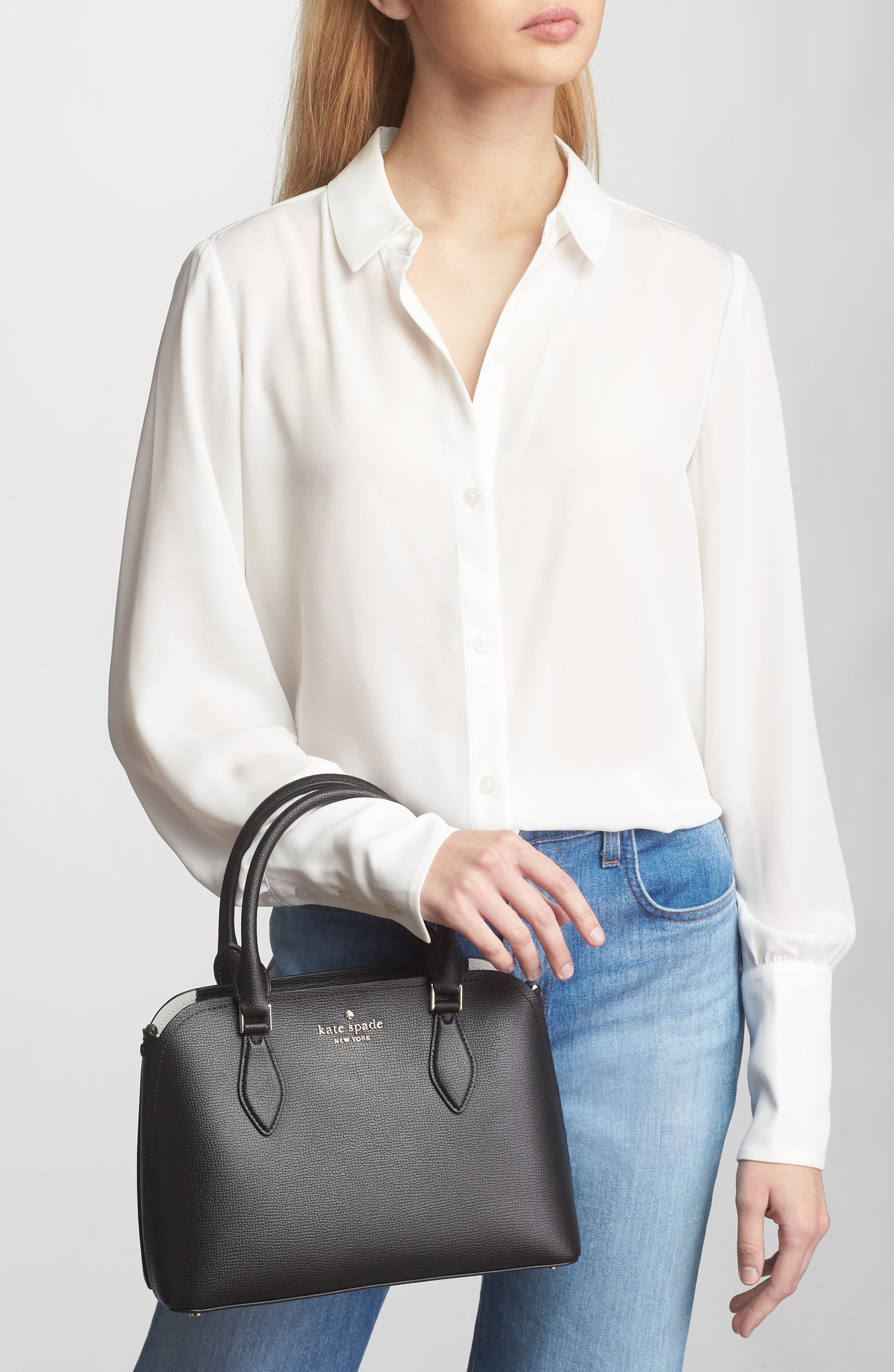 Kate Spade New York darcy small leather satchel bag, Alternate, color, 