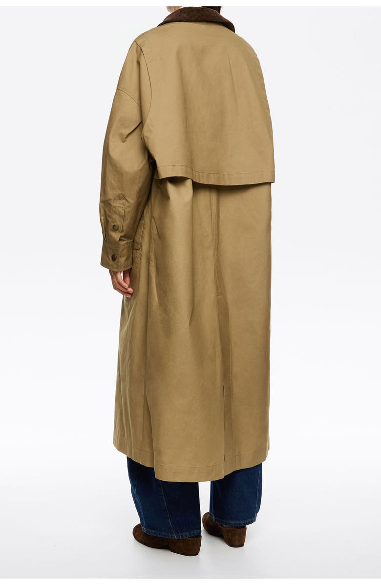 Bimba y Lola Maxi Length Trench, Alternate, color, Khaki