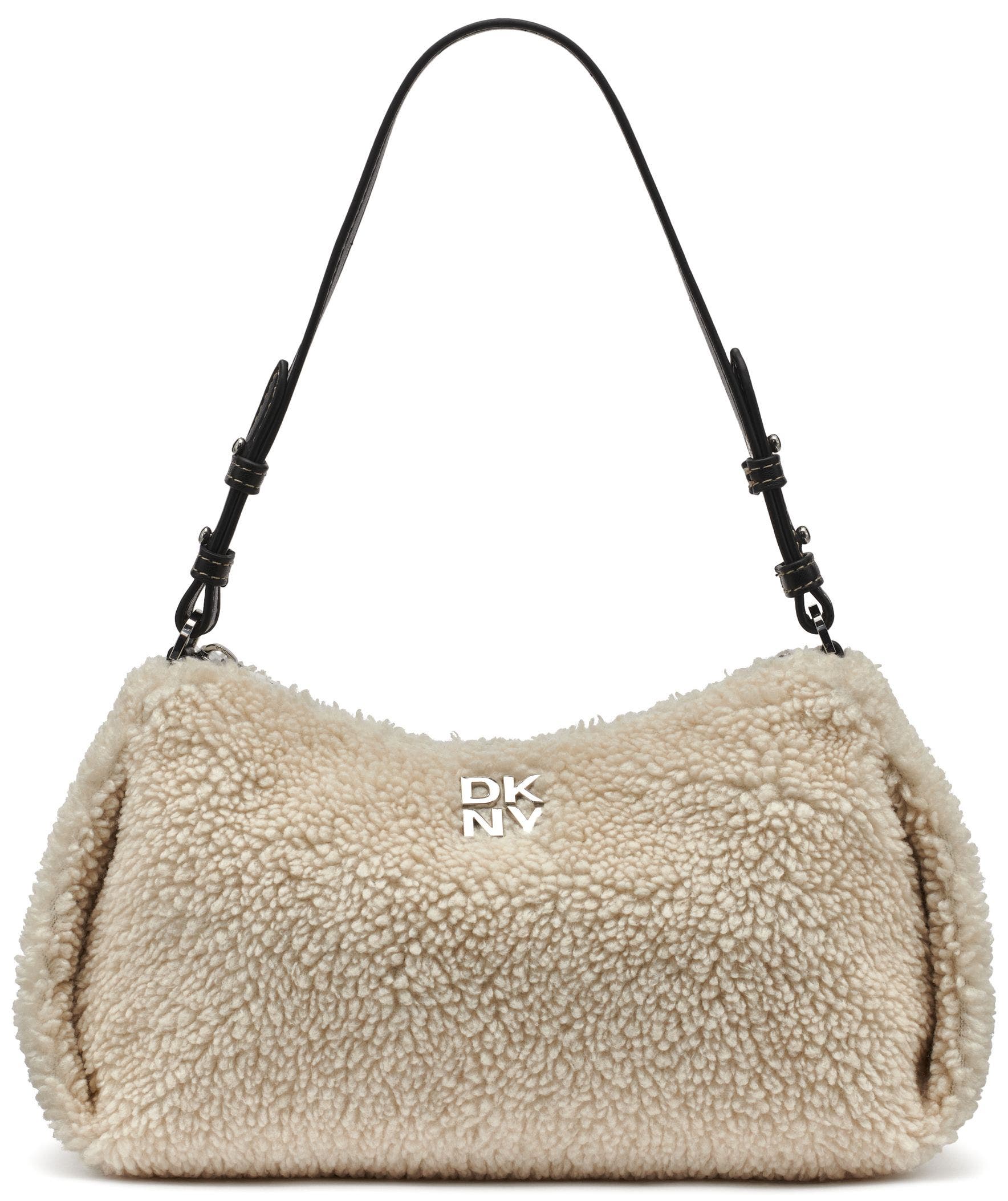 DKNY Remy Shearling Top-Zip Shoulder Bag, Main, color, 