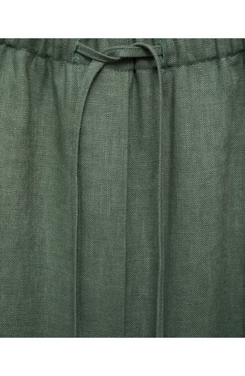 MANGO MANGO MUSGO LINEN DRAWSTRING PANTS