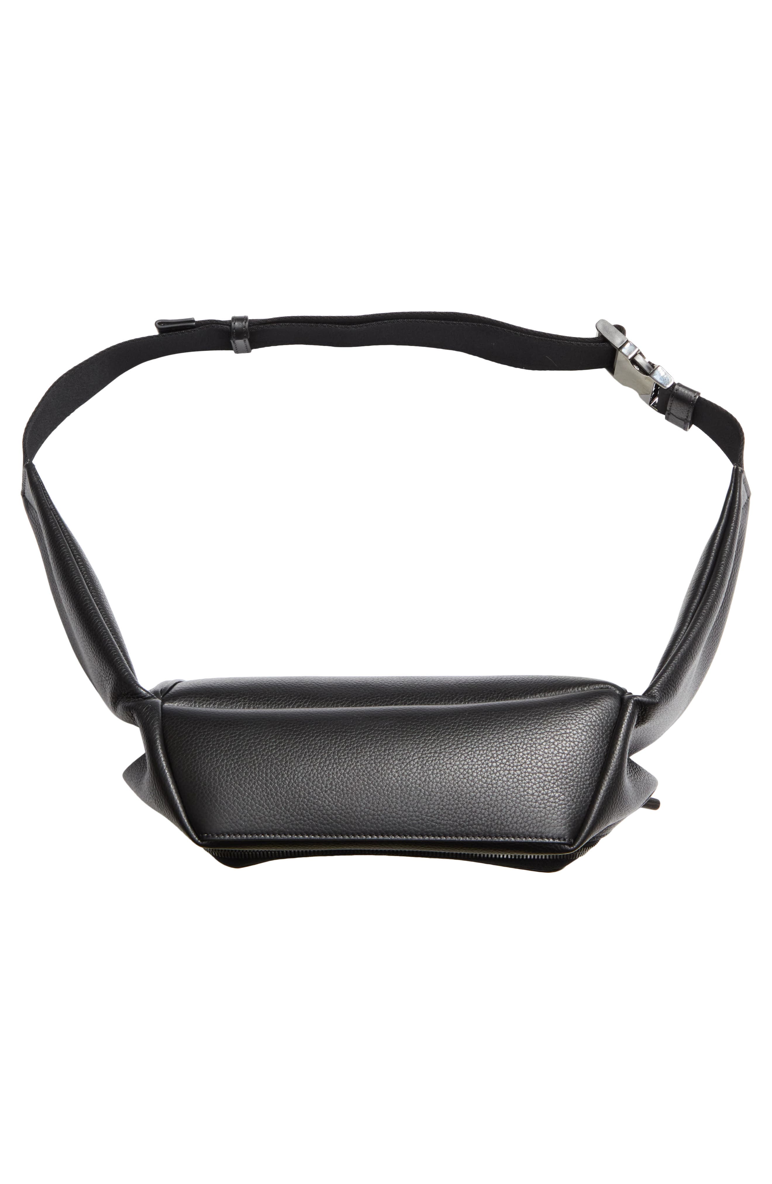 Christian Louboutin Stoic Calfkskin Leather Belt Bag, Alternate, color, Black