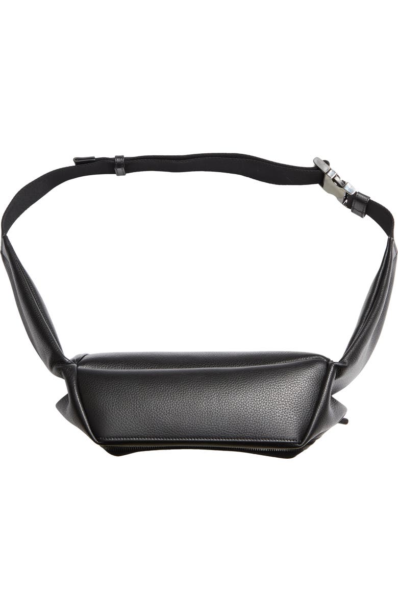Christian Louboutin Stoic Calfkskin Leather Belt Bag, Alternate, color, Black