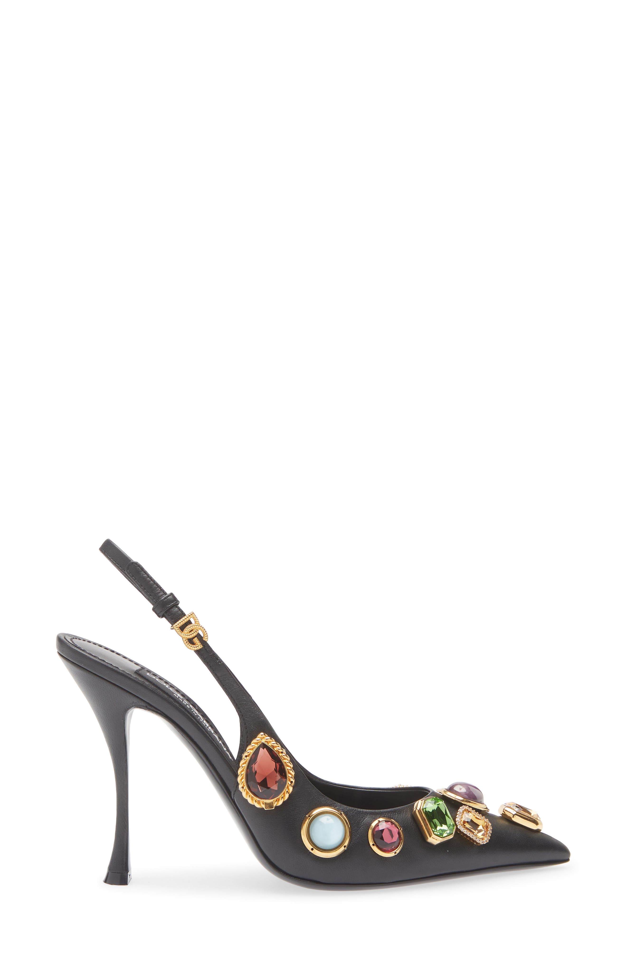 Dolce&Gabbana Cardinale Embellished Slingback Pump, Alternate, color, Nero/ Multicolor