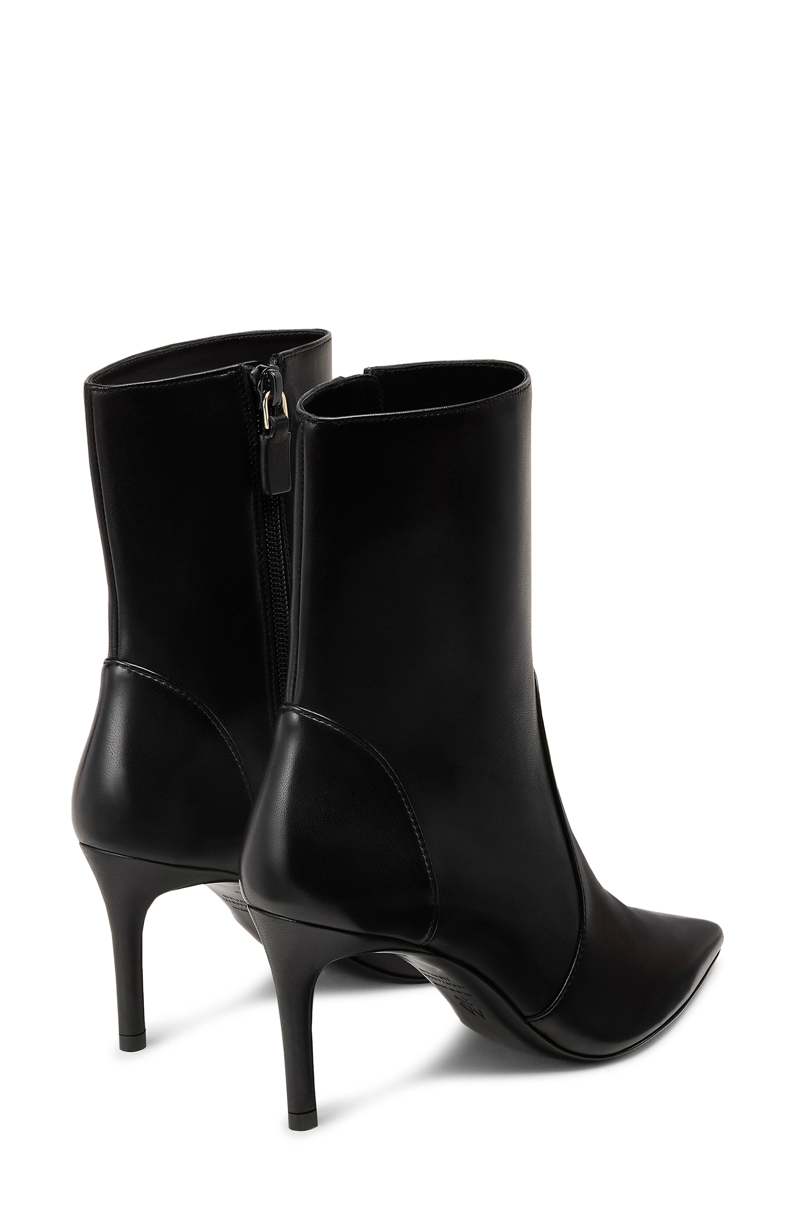 Stuart Weitzman Power Zip Bootie, Alternate, color, Black