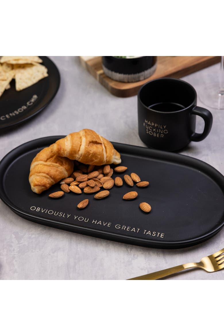 Great Taste Platter Ceramic Black, Alternate, color, Black