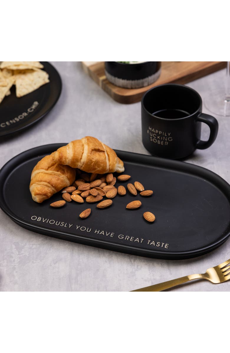 Totalee Gift Great Taste Platter Ceramic Black, Alternate, color, 