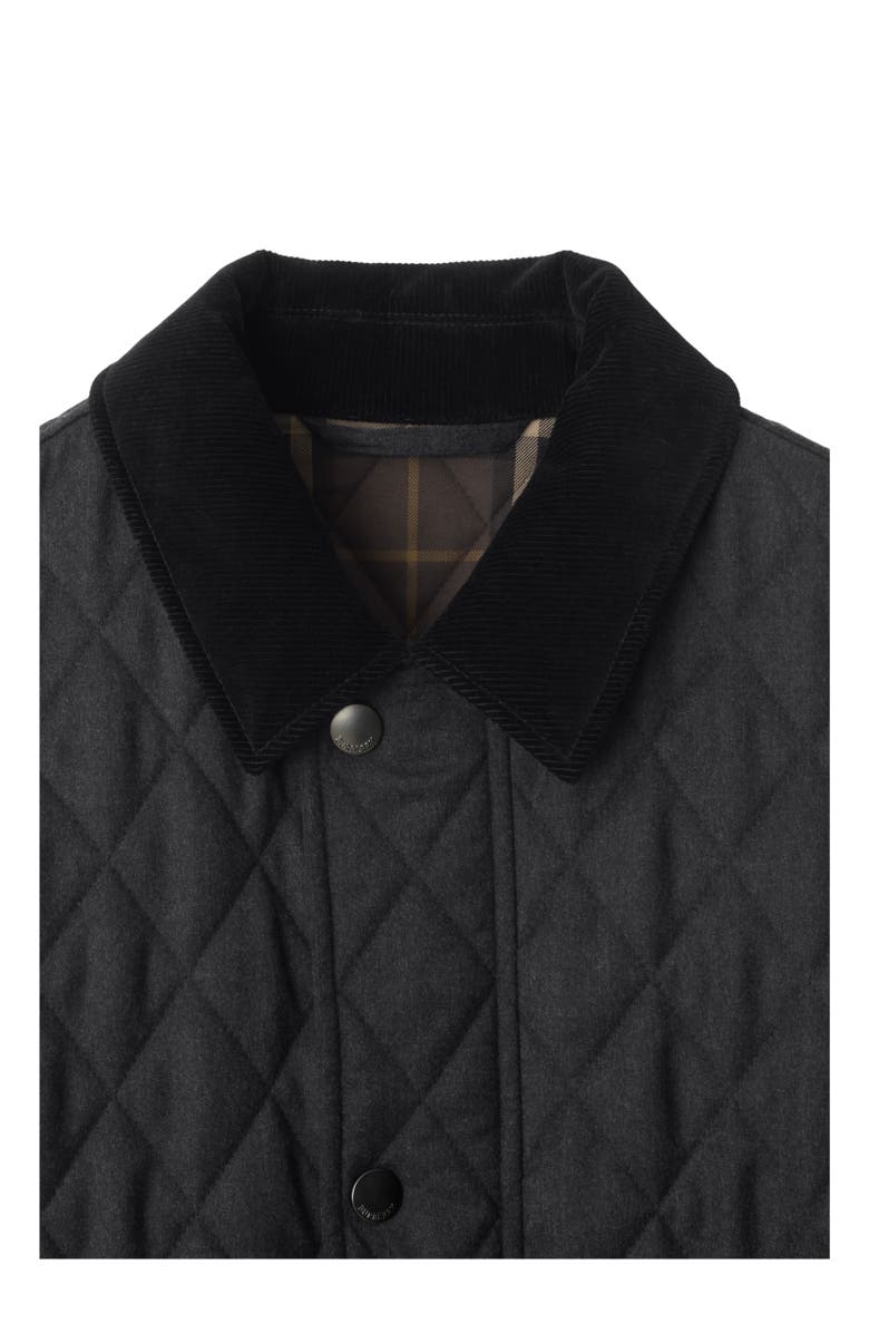 Burberry Quilted Wool Barn Jacket, Alternate, color, Charcoal Grey
