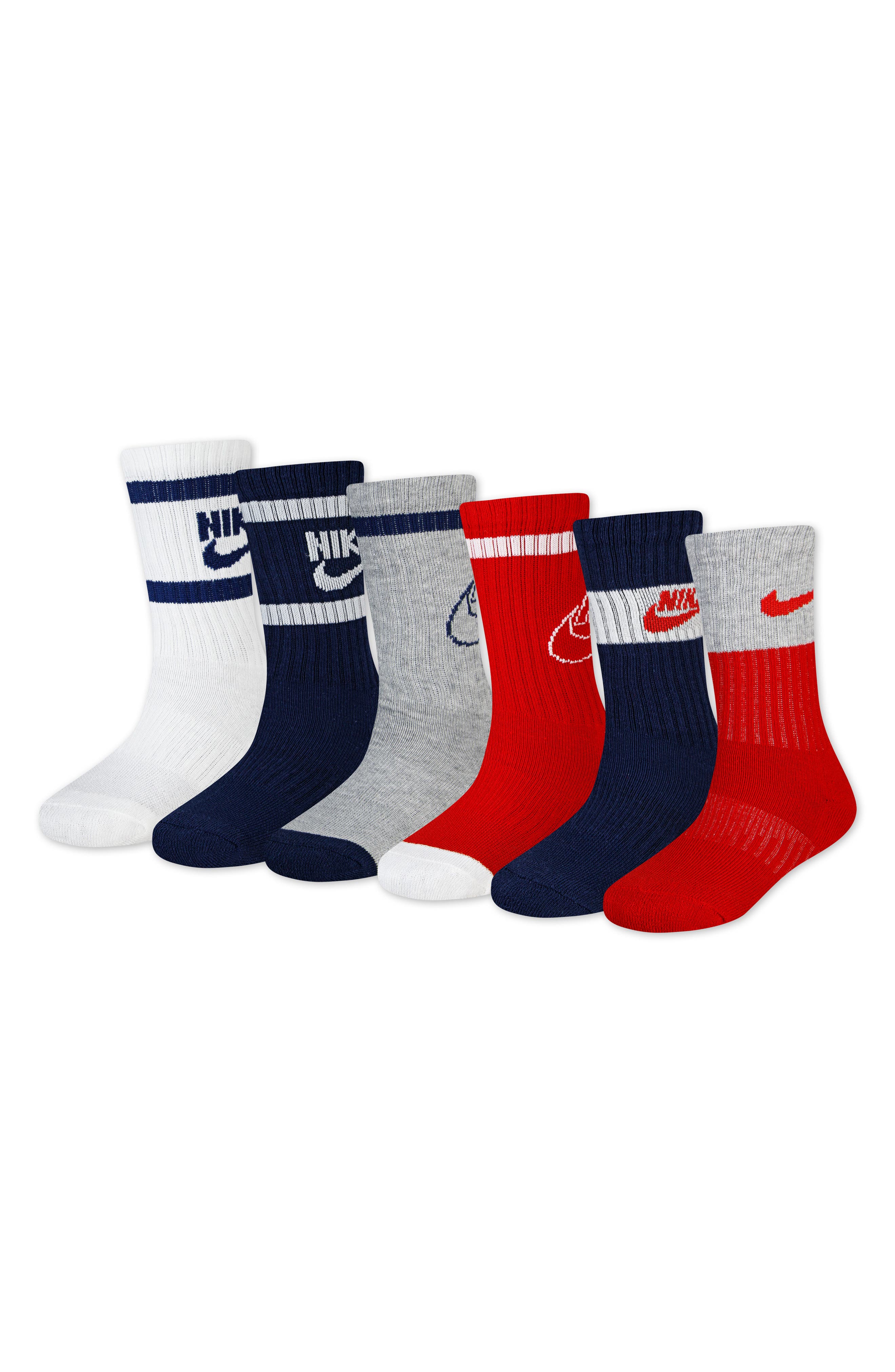 Nike Kids' Retro Assorted 6-Pack Crew Socks