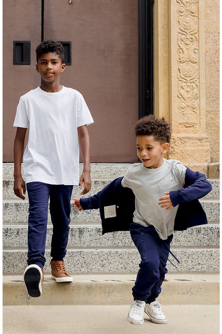 Organic Cotton Fleece Pocket Joggers, Alternate, color, Navy