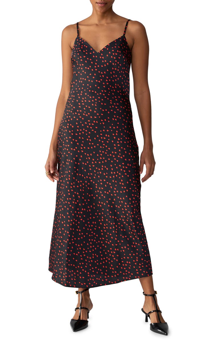 Sanctuary Heart Print Maxi Slipdress, Main, color,