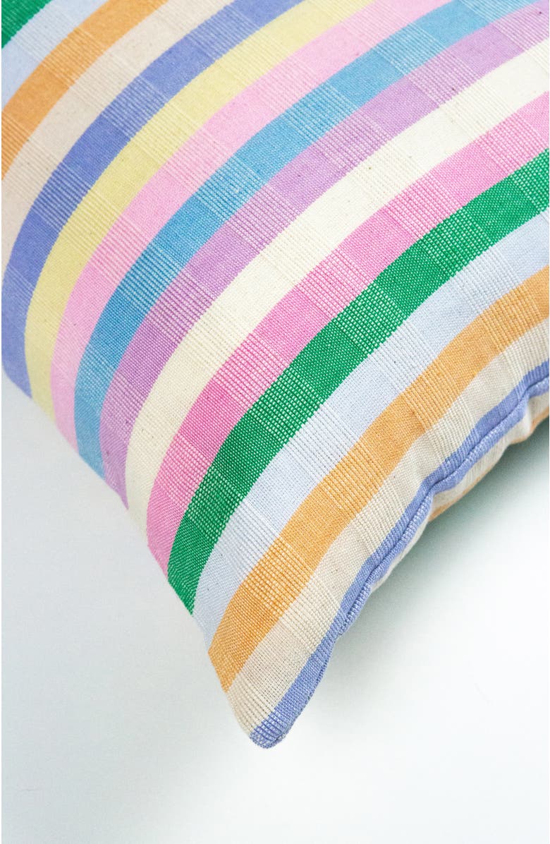 Archive New York Handwoven Classic Striped Rectangle Cotton Throw Pillow, Alternate, color, Multi