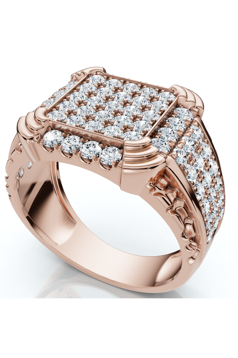 2Ct Men's Diamond Ring in 14k Gold Lab Grown, Main, color, 14k Rose Gold