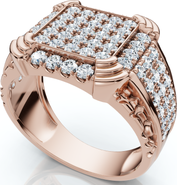 Bliss Diamond 2Ct Men's Diamond Ring in 14k Gold Lab Grown