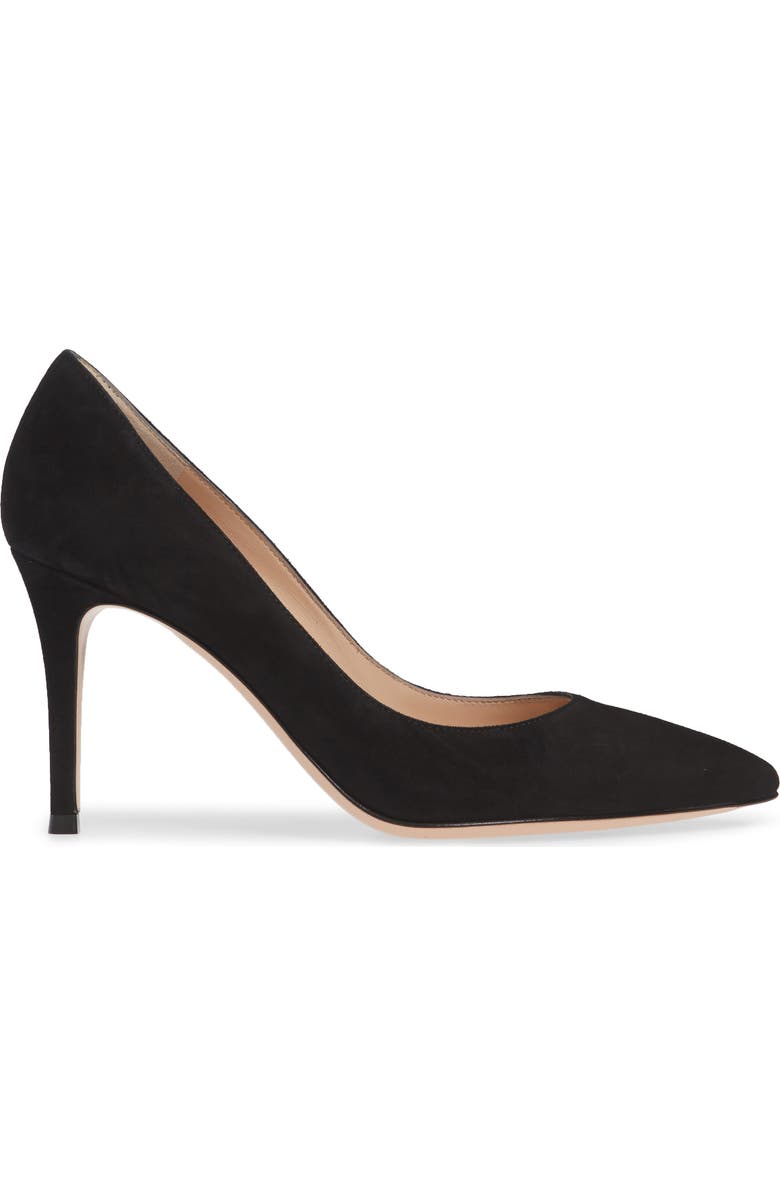 Gianvito Rossi Pointed Toe Pump, Alternate, color, Black