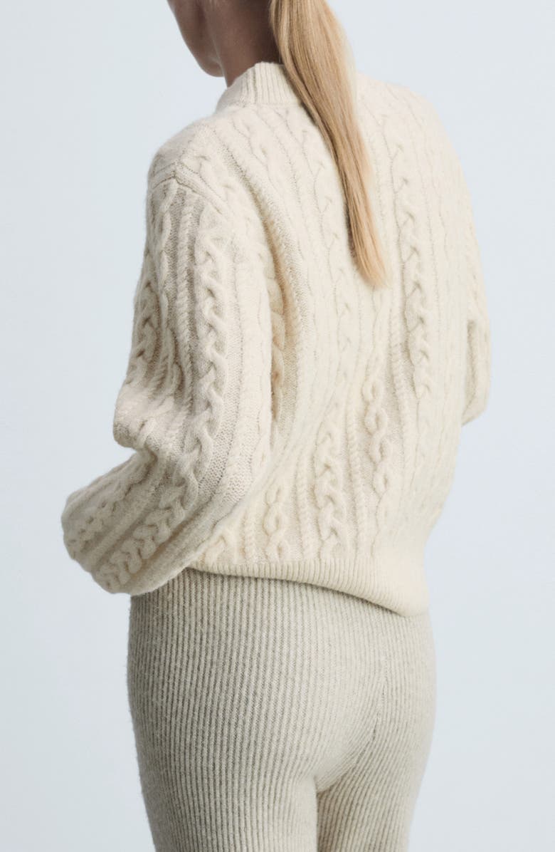 MANGO Cable Stitch Crewneck Sweater, Alternate, color, 