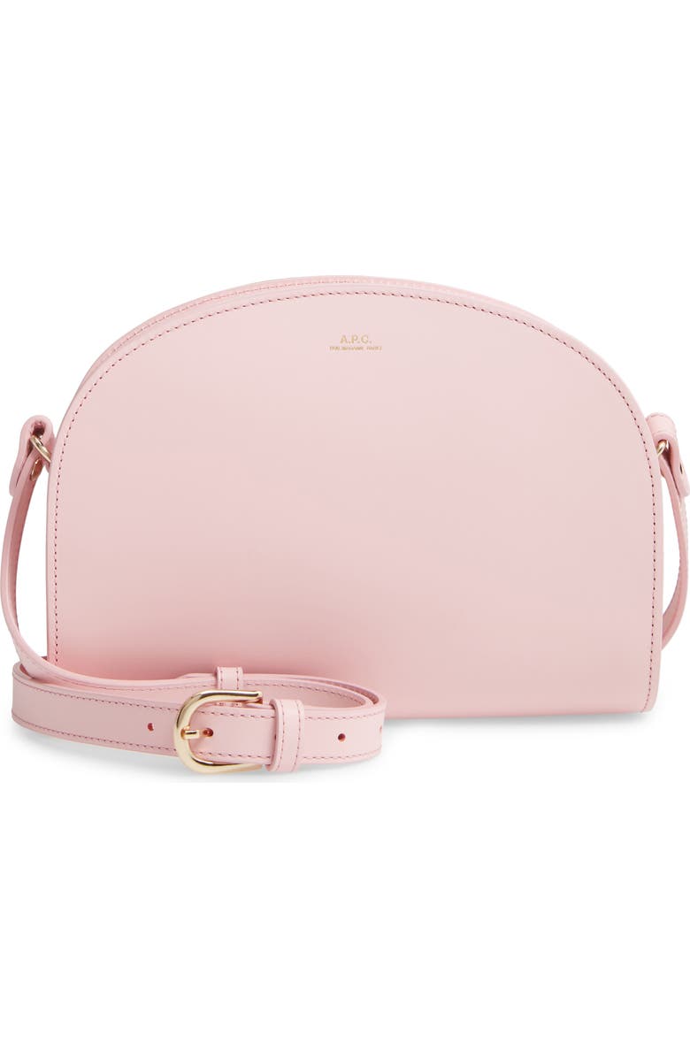 A.P.C. Sac Demi Lune Leather Crossbody Bag, Main, color,