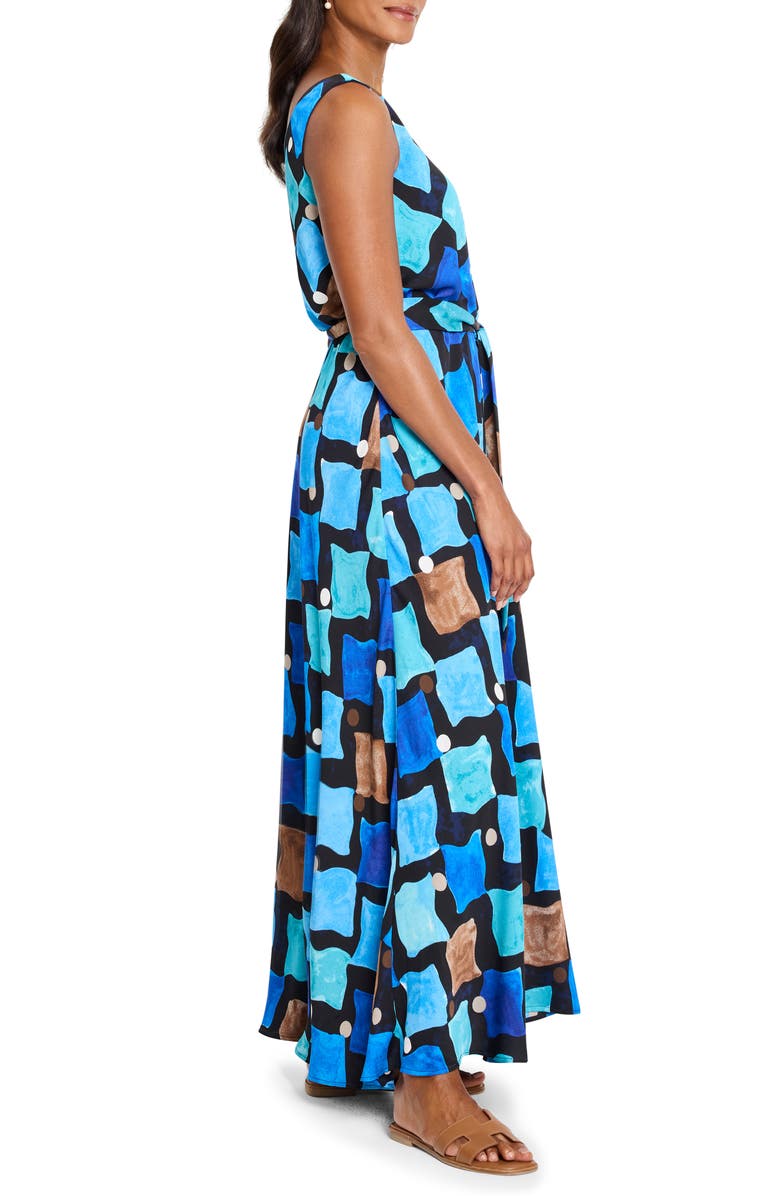 NIC+ZOE Bianca Sea Glass Sleeveless Maxi Dress, Alternate, color, Blue Multi