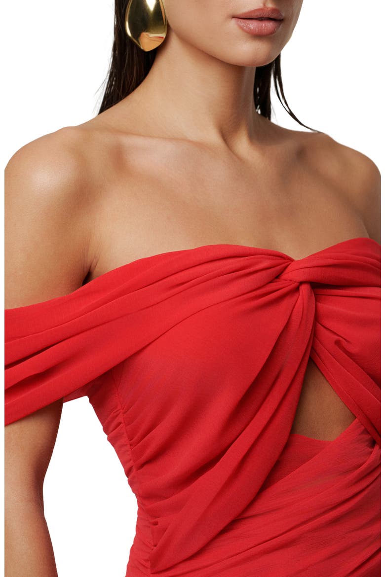 Alessandra Off the Shoulder Dress, Alternate, color, RED