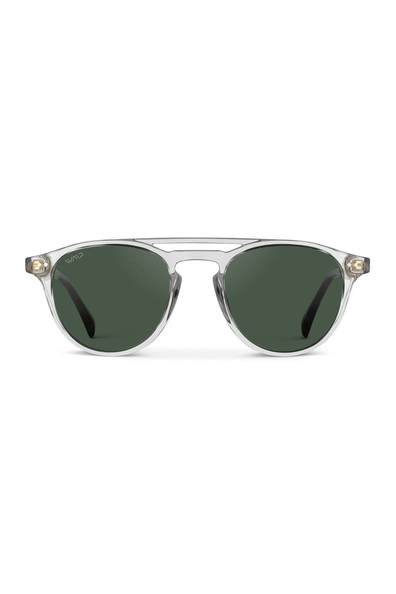 Easton - 49mm Round Aviator Polarized Sunglasses, Main, color, Clear
