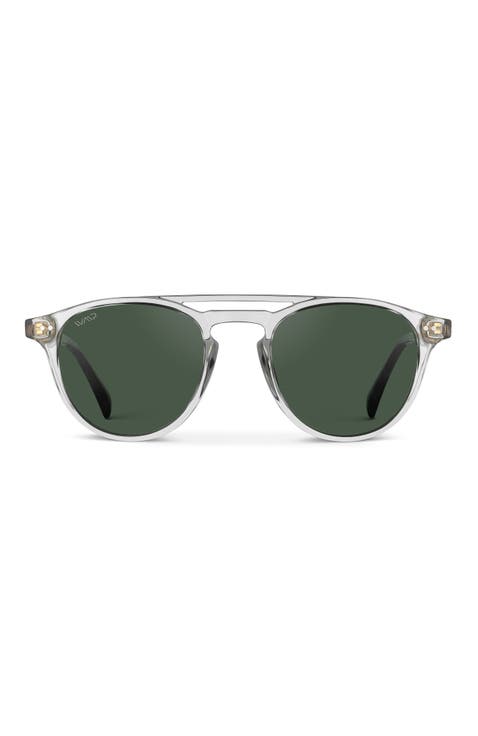 Easton - 49mm Round Aviator Polarized Sunglasses