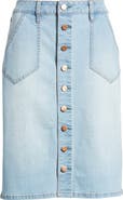 1822 Denim Button Front Denim Skirt
