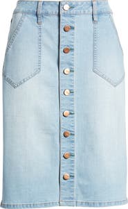 1822 Denim Button Front Denim Skirt