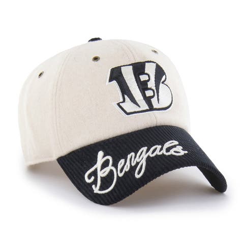 Women's '47 Natural/Black Cincinnati Bengals Rope Script Clean Up Adjustable Hat
