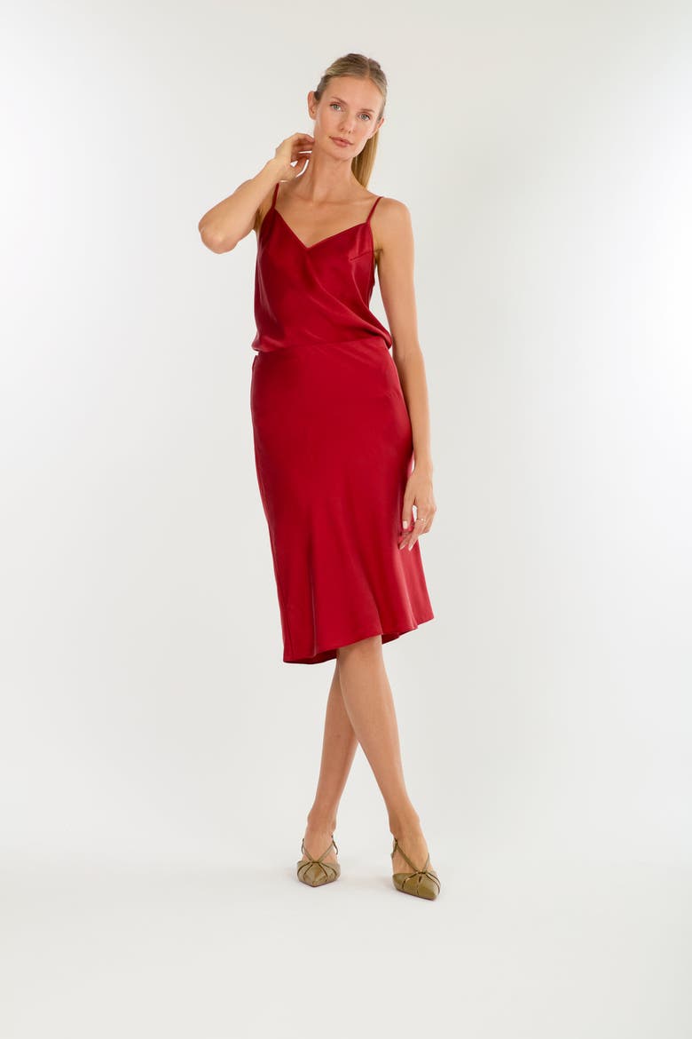 Lainey Midi Skirt, Alternate, color, Orange Red